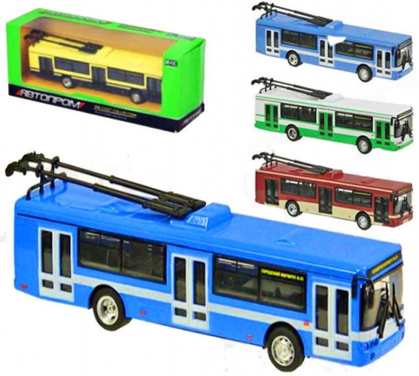 Тролейбус 6407ABCD , метал , 4 кольори , коробка , серія машинок "АВТОПРОМ"