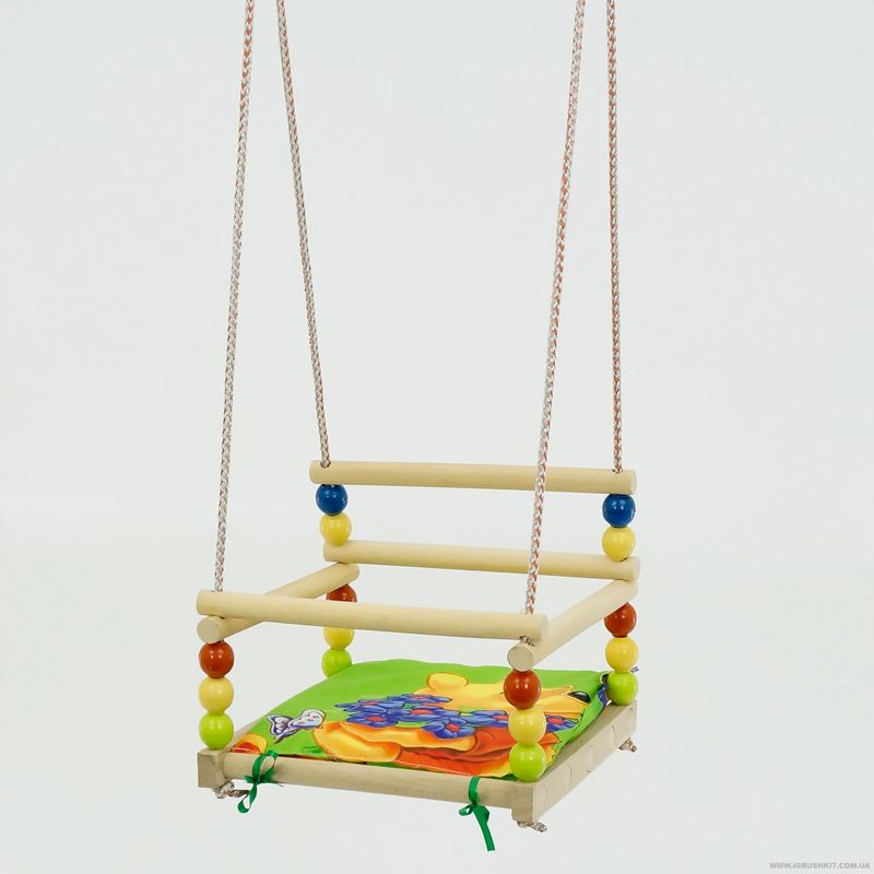 гр Гойдалки підвісні 259 (10) м'яке сидіння, пластик-дерево бук