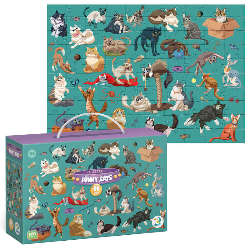 гр Пазл "Кумедні коти" 300626 (16) "DoDo", 100 елементів, в коробці