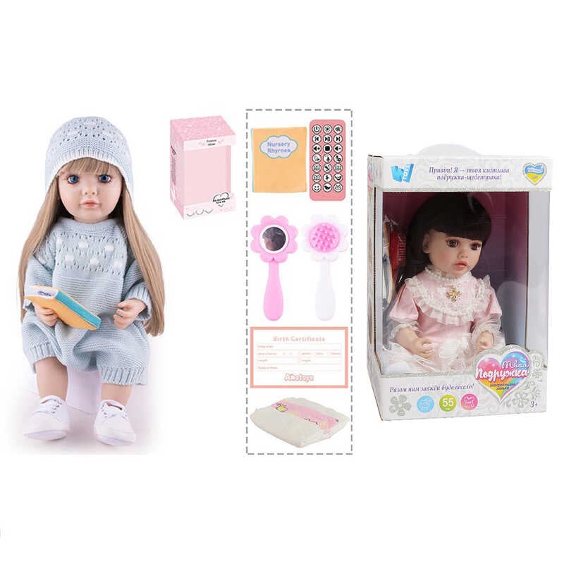 Інтерактивна лялька TK 6269-07 (9) "WToys", ОЗВУЧУВАННЯ УКРАЇНСЬКОЮ МОВОЮ, висота 55 см, пульт, на батарейках, аксесуари, рухає кінцівками, казки, пісні, віршики, скоромовки, відповідає на запитання, звуки тварин, мелодії, повторюшка, в коробці