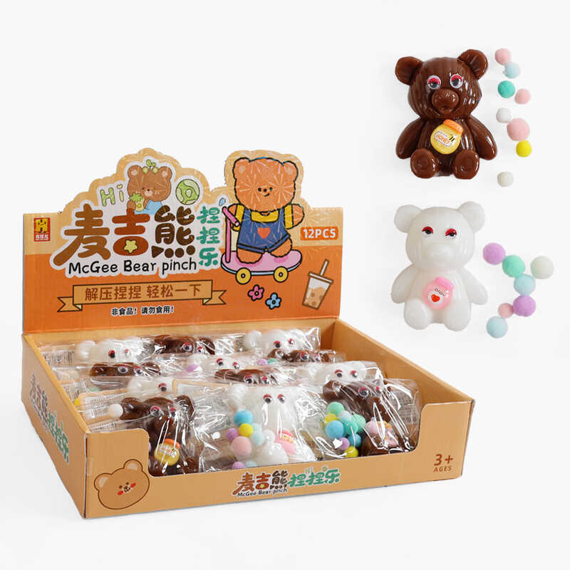 Гра антистрес C 72606 (24) ЦІНА ЗА 12 ШТУК В БЛОЦІ, “Ведмедик”, м’які кульки, в коробці