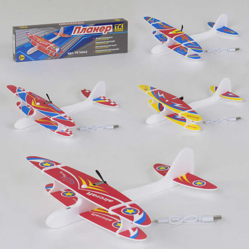 Планер з мотором F 32102/16042 (200) "TK Group", акумулятор, USB кабель, 4 кольори, в коробці