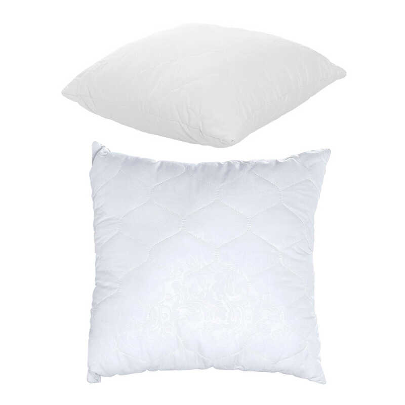 гр Подушка "Сімейна" 3010033 стьоб мікрофібра, силіконізоване волокно, 50*50 см., біла (1) "Homefort"