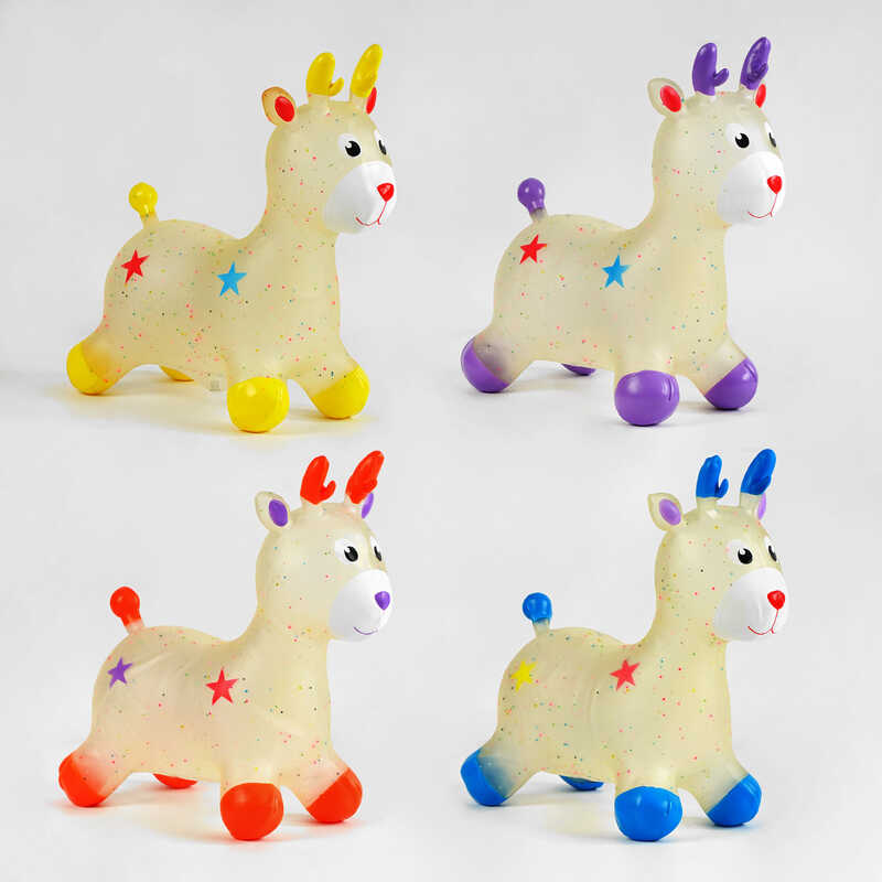 Стрибун гумовий M 48561 (30) 4 види, "Олень", вага 1300 грамів, у пакеті, ВИДАЄТЬСЯ ТІЛЬКИ МІКС ВИДІВ