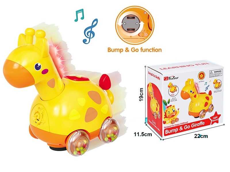 Музична жирафа 35395 BM (16) світло, мелодії, звуки тварин, 2 режими роботи, рухає головою та хвостиком, колесо вільного руху, брязкання, в коробці