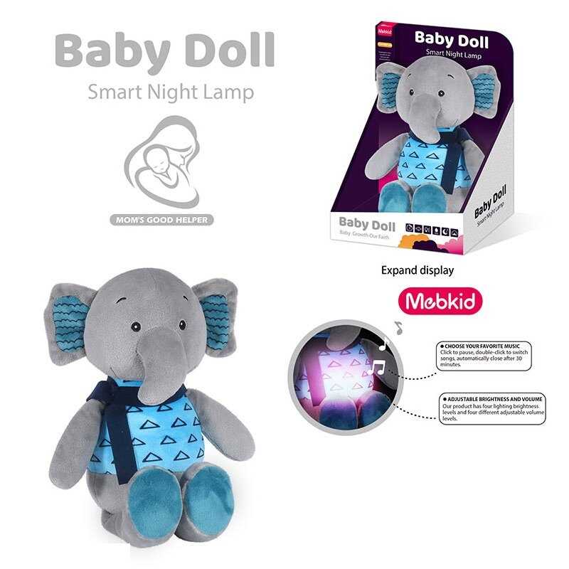 Нічник MBQ 665-8 (36) вбудований акумулятор, USB Type-C кабель, підсвічування, мелодії, нічник, таймер вимкнення, регулювання гучності, в коробці