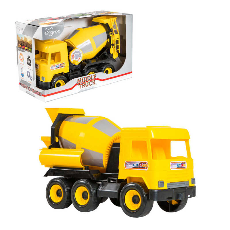 гр Бетонозмішувач "Middle truck" (жовтий) 39493 (4) "Tigres", в коробці