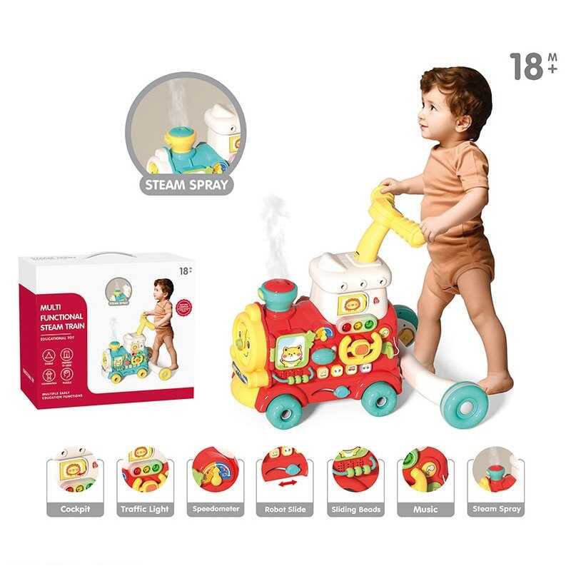 Ходунки-каталка YL 624 (8) музика, підсвічування, парогенерація, пальчикові ігри, ключ запалювання, кермо, шестерні, в коробці