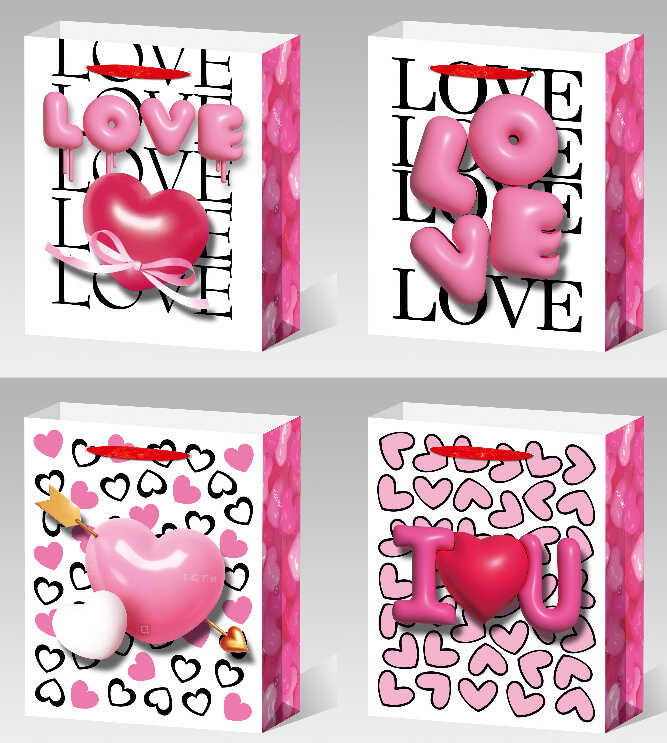 Пакет подарунковий C 75740 (360) 4 види, ВЕЛИКИЙ, ВИДАЄТЬСЯ ТІЛЬКИ МІКС ВИДІВ