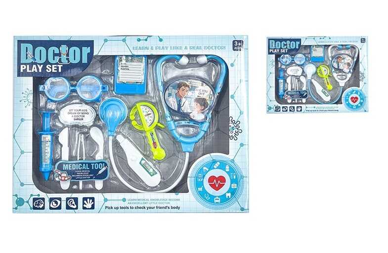 Набір лікаря 0405 /0406 (60/2) 2 види, стетоскоп, окуляри, термометр, в коробці