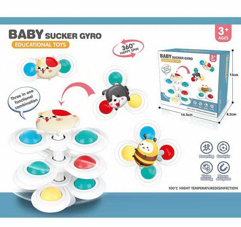 Брязкальце-спінер 168 JT-7 (160) 3 спінери, 3 присоски, декоративні елементи, в коробці