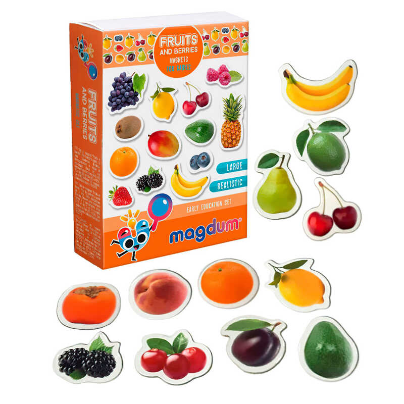гр Набір магнітів ML4031-11 EN Fruits and berries" (24) "Magdum", англ. мова, в коробці