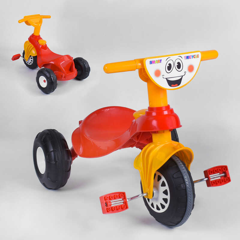 Дитячий велосипед Pilsan My Pet 07-132 (1) КРАСНО-ЖОВТИЙ, з клаксоном, в коробці