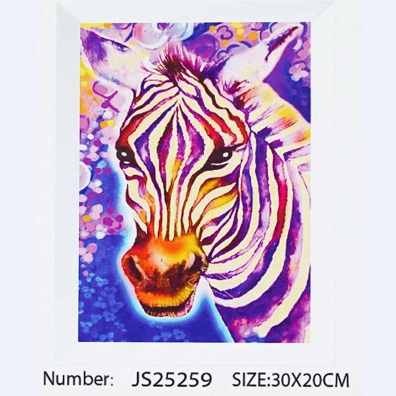 Алмазна мозаїка JS 25259 (50) "TK Group", 20х30 см, “Зебра”, в коробці