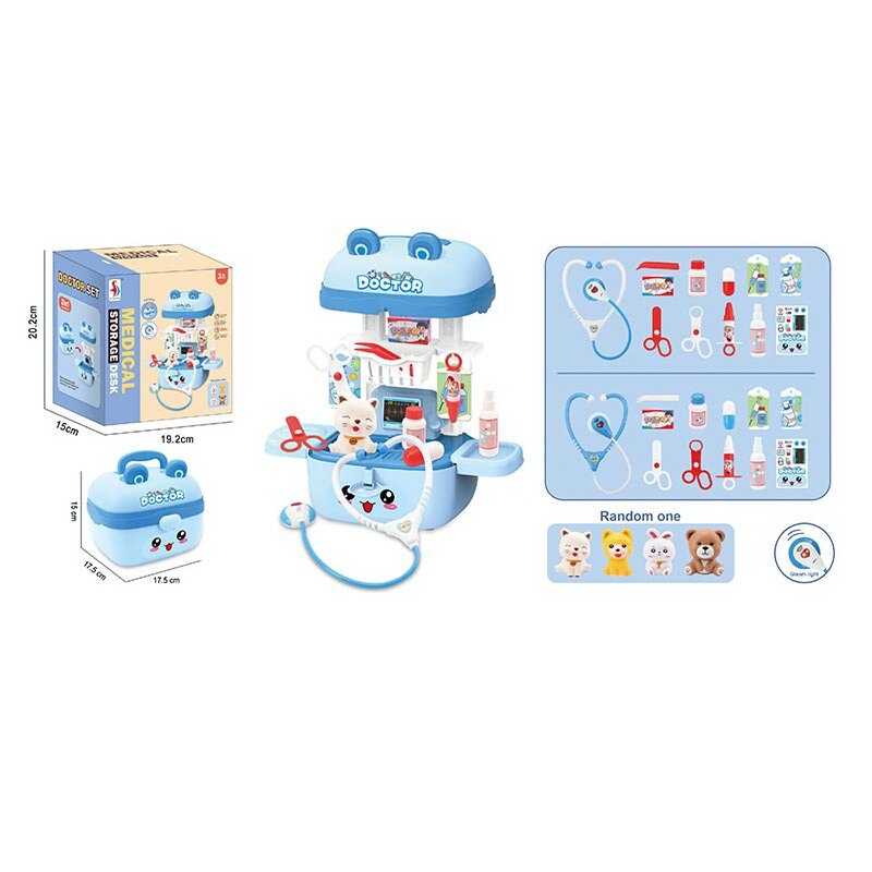 Набір лікаря SD 169-299 (48) стетоскоп, підсвічування, звук серцебиття, 1 фігурка, медичне приладдя, у боксі, в коробці