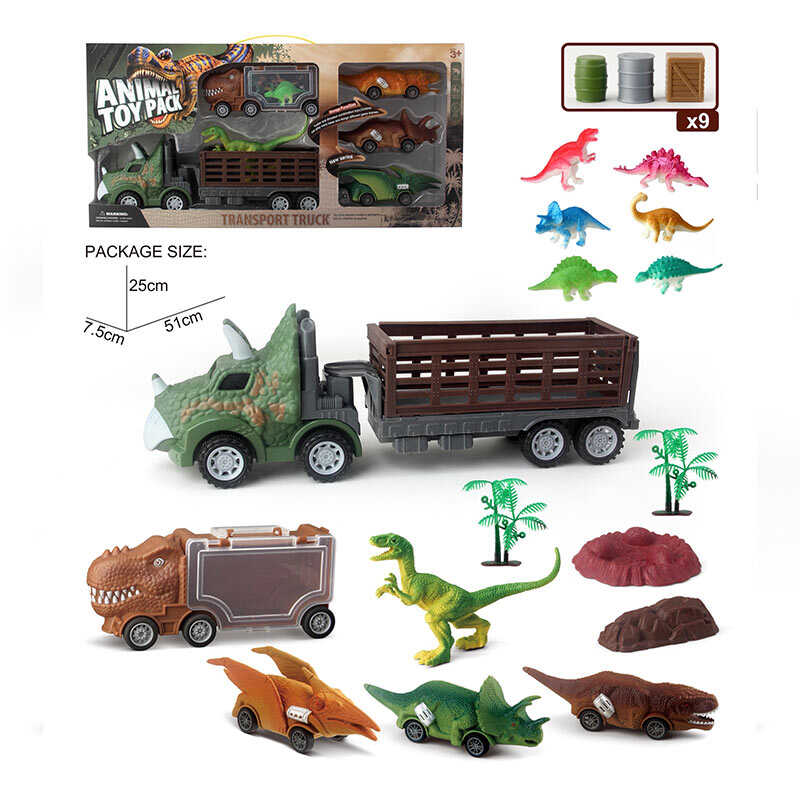 Набір машин 158-130 (40/2) 5 машинок, 7 динозаврів, аксесуари, інерція, в коробці