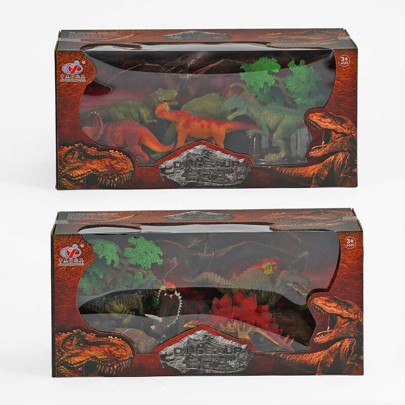 Набір динозаврів Q 9899-227 (12/2) 2 види, 8 елементів, 6 динозаврів, аксесуари, в коробці