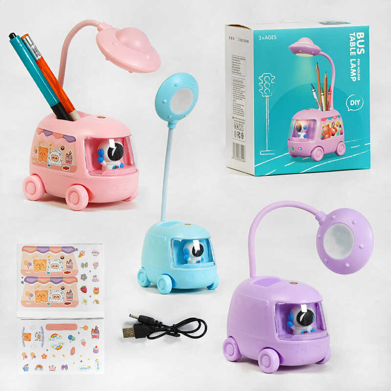 Лампа світлодіодна M 48498 (120) 3 кольори, “Космічний автобус”, 3 режими освітлення, нічник, вбудований акумулятор,  в коробці, ВИДАЄТЬСЯ ТІЛЬКИ МІКС ВИДІВ