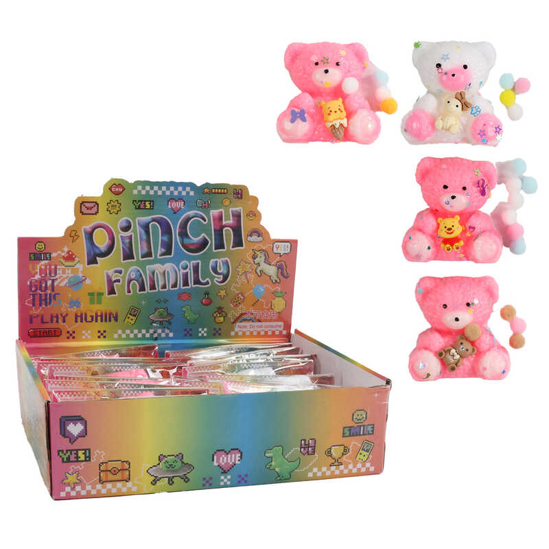 Гра антистрес C 71350 (24) ЦІНА ЗА 16 ШТУК В БЛОЦІ,  Ведмежатко”, розмір - 7х6.5 см, текстильні кульки, паєтки, в коробці