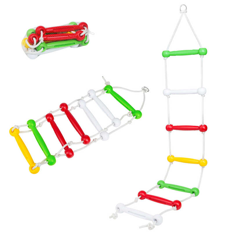 гр Мотузкова драбина №1 7008 (5) "Bamsic", розмір: 23х147 см, 7 перекладин, мотузка, в сітці