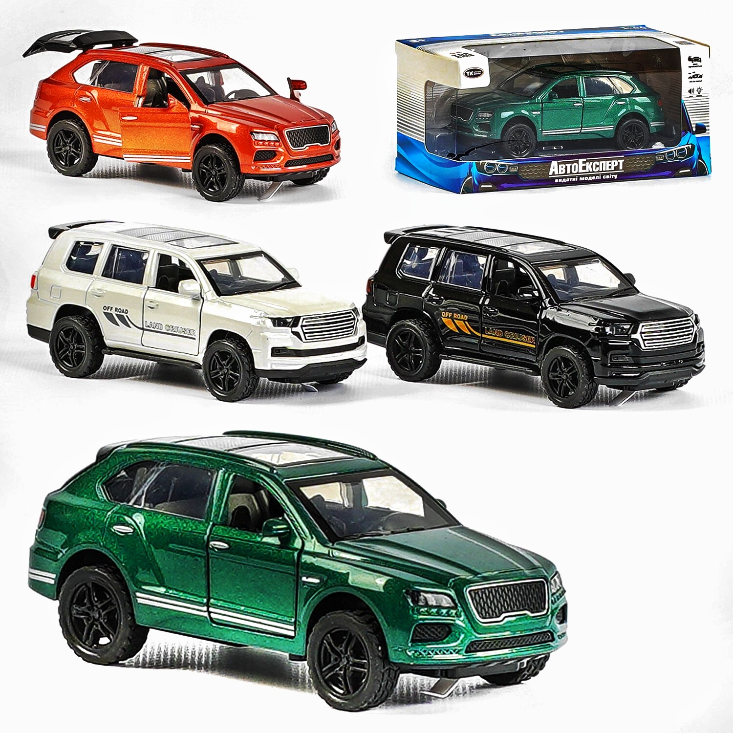 Машинка  02106 "Авто Експерт", 4 види, металопластик, 1:36, звук, світло, інерція, відчиняються двері, багажник, в коробці, МІКС ВИДІВ