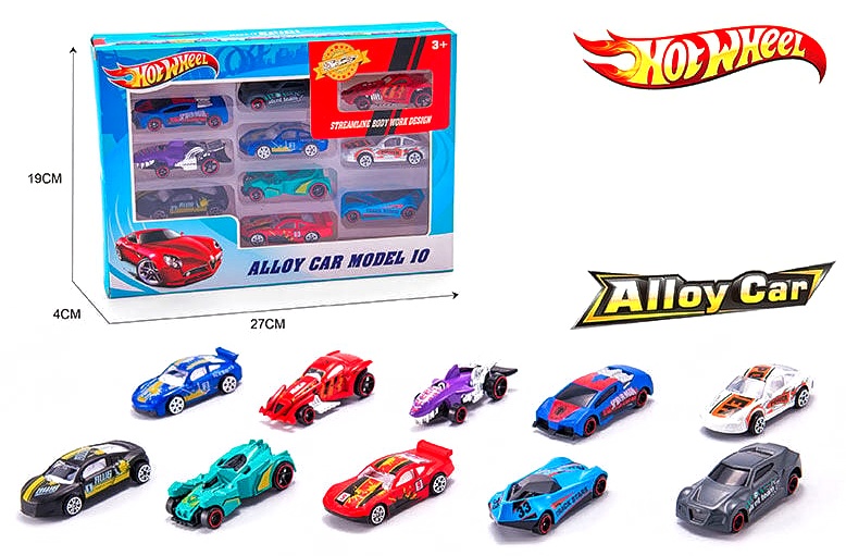 Набір машин 6663 , «HOT WHEEL», 10 машин, металопластик, в коробці