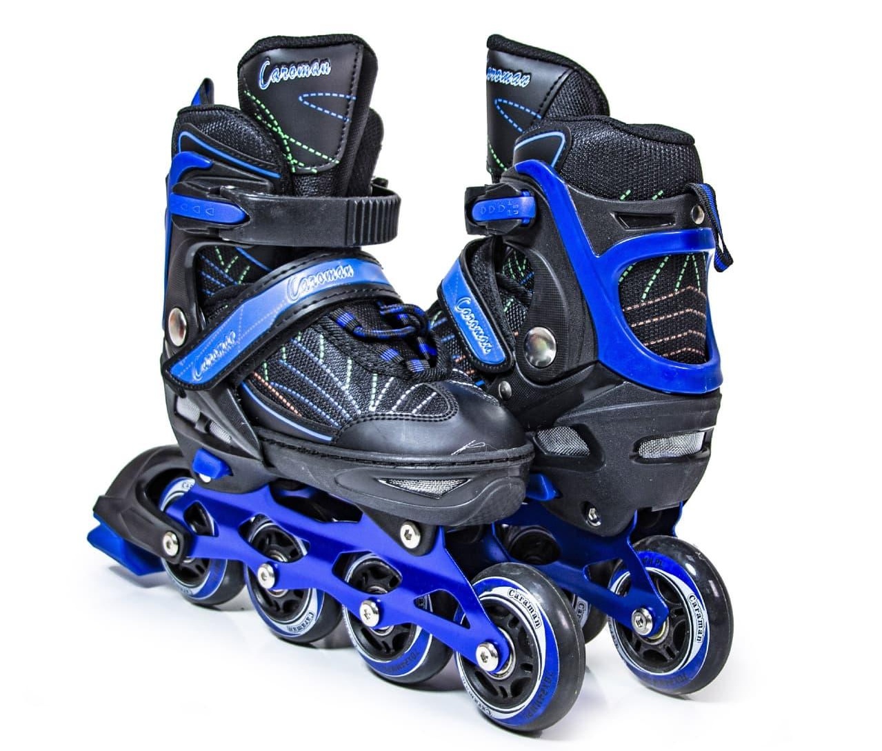 Ролики, регул. розмір 27-31, black & blue ,колеса PU, d=6.5 см , підшипник ABEC-7, в коробці , бренд «Caroman Sport»