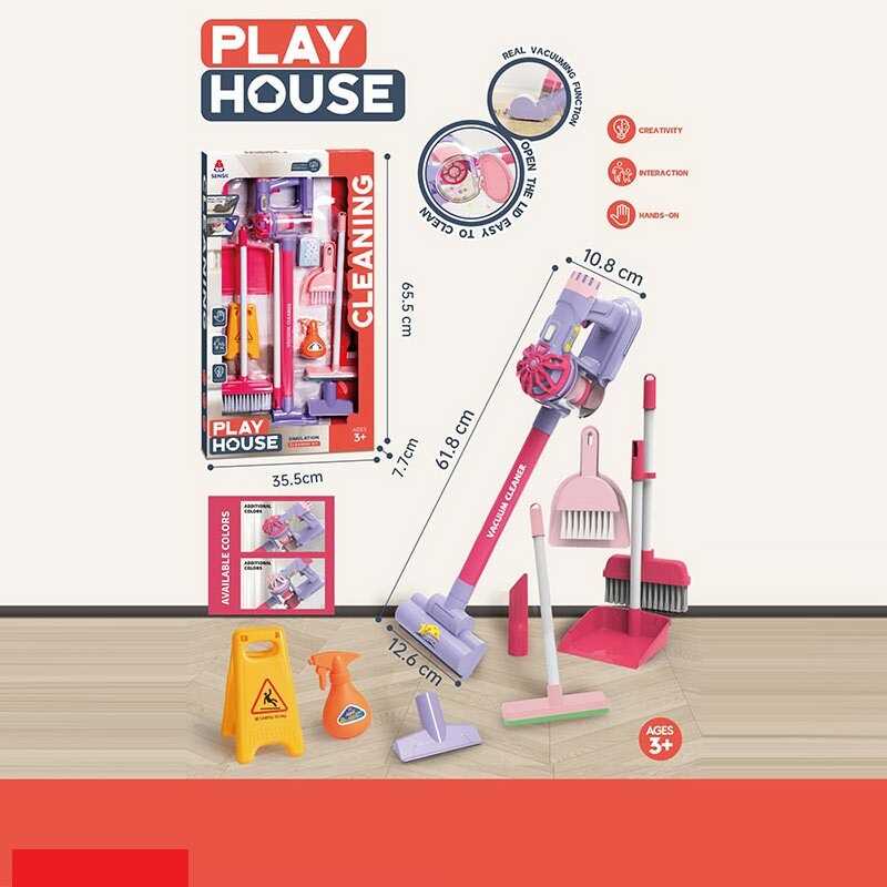 Набір для прибирання 096-60 B (18) пилосос на батарейках, швабра, мітла, совок, пінопластові кульки, в коробці