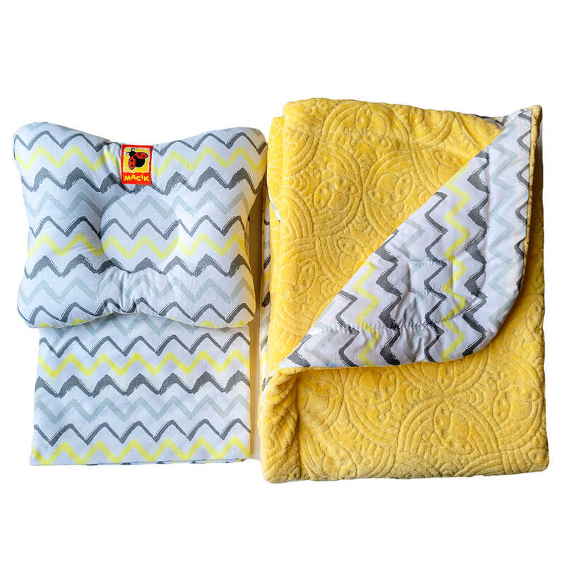 гр Набір МС 110612-10 "Bed Set Newborn" Сонечко жовте: подушка, ковдра, простирадло (2) "Масік"