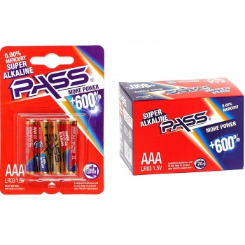 Батарейки "PASS" C 56889 Alcaline, міні пальчикові, ААА 1,5V, ЦІНА ЗА 48 ШТУК В БЛОЦІ