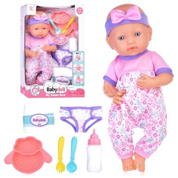 Пупс 6281 «Baby doll»,  висота 36 см, п’є, ходить в туалет, аксесуари, в коробці