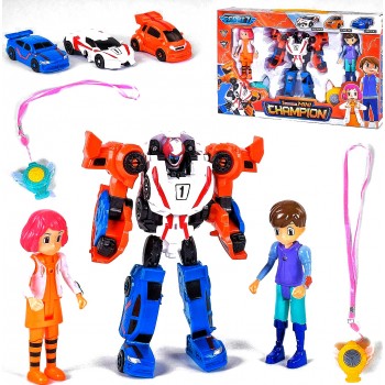 Трансформер «TOBOT» 3в1 1909 , "CHAMPION", коробка , звук (бат. в ком-ті) , підсвітка , 2 фігур. , 2 амулети