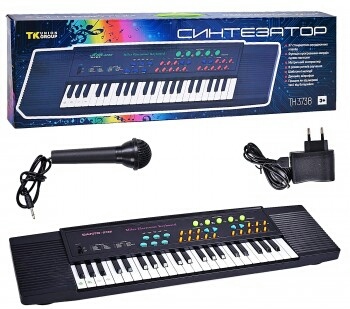 Синтезатор TK 3738 на батарейках, мікрофон, в коробці , адаптер 220 В, функція запису