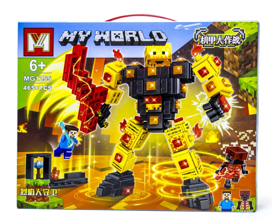 Конструктор «MY WORLD»  1255, коробка, споруда, герої "Майнкрафт", 465+ дет., фігурка,