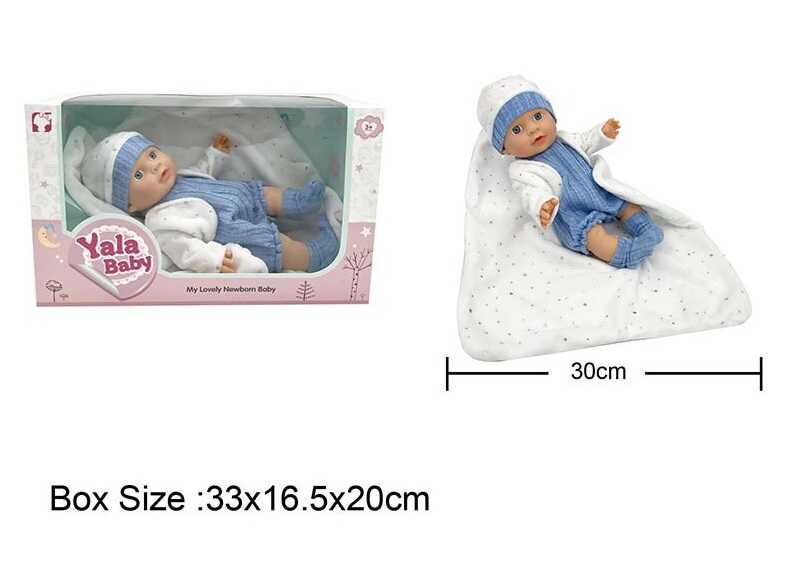 Пупс YL 2430 C-G (24) гумовий, висота 30 см, пелюшка, знімний одяг, в коробці