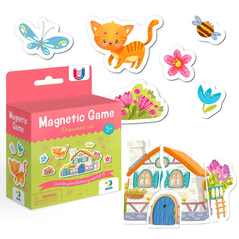 гр Магнітна гра "Котик-мрійник" 200236 (60) "DoDo", 20 магнітів, в коробці