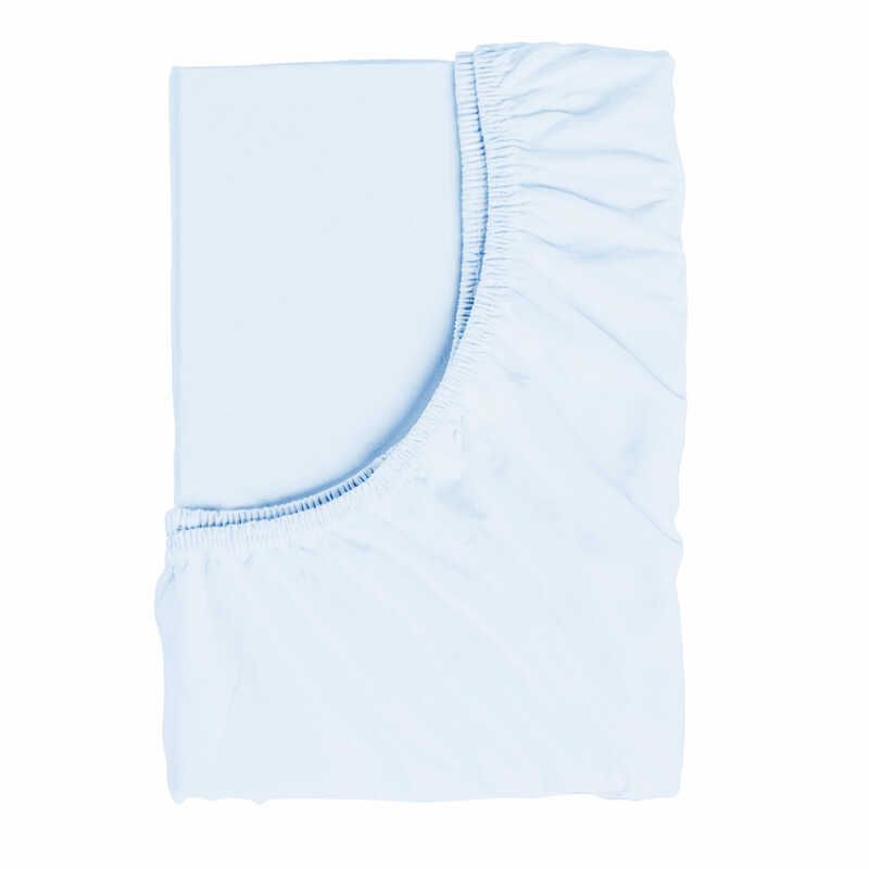 гр Простирадло на резинці для дитячого ліжечка 32760 (1) тканина РАНФОРС, колір - блакитній, розмір 120*60 см "Bimbo"