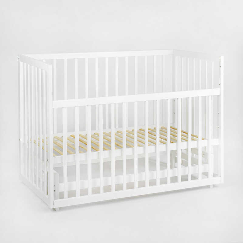 гр Ліжечко дитяче "Софія-2" - шарнір-підшипник з опускною боковиною, біла палочка (Білий)