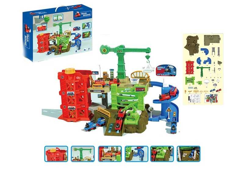 Трек ZX 662 A (16) “Вантажна станція”, механічний підйомник, кран, 4 машинки, в коробці