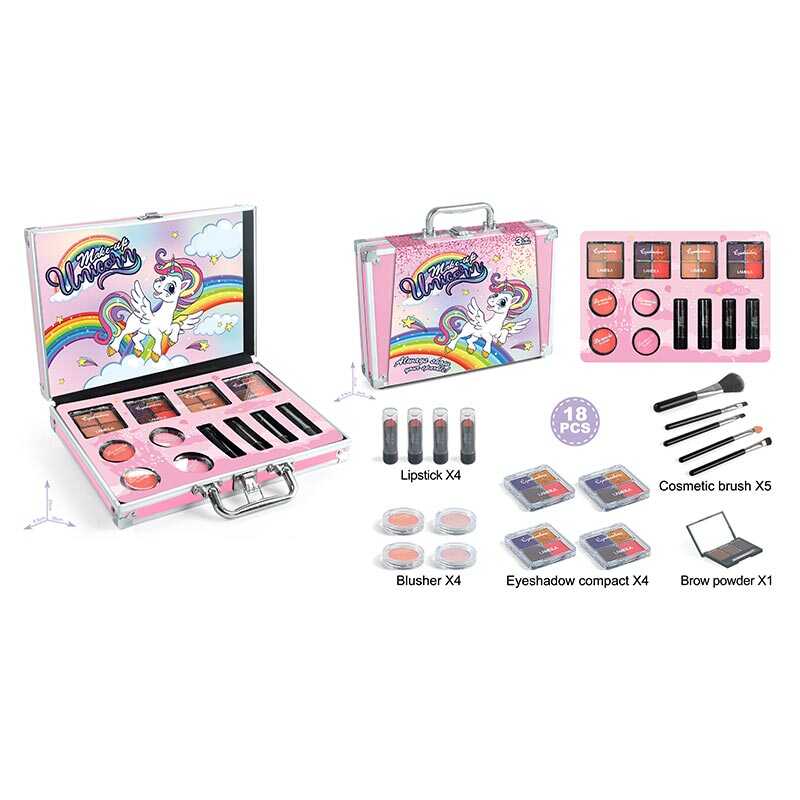 Косметика FT 2040 (36) помади, палетка тіней, рум’яна, контуринг, пензлики, у валізі