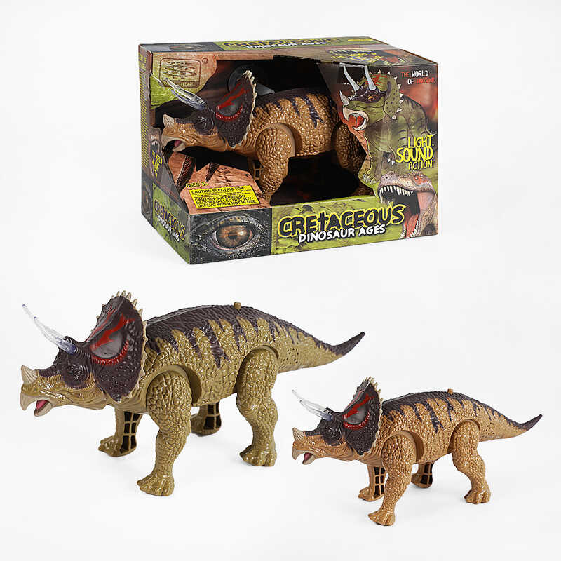 Динозавр WS 5315 (48) ходить, світлові та звукові ефекти, 2 види, в коробці