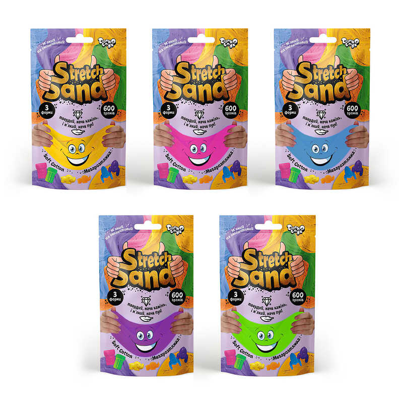 гр Кінетичний пісок "Stretch sand" STS-04-01U (8) пакет 600г "Danko Toys" ВИДАЄТЬСЯ МІКС ВИДІВ