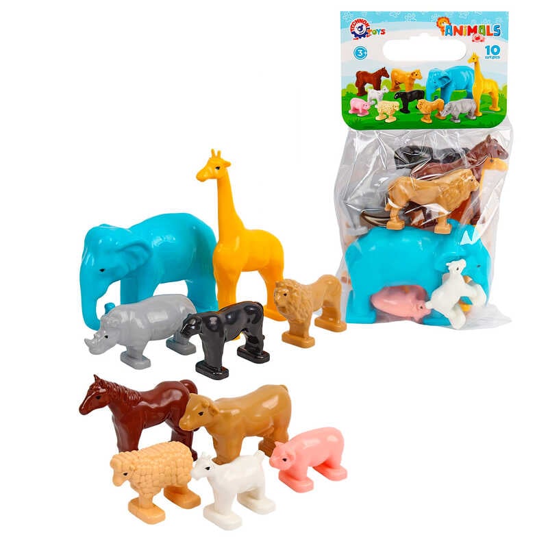 гр Фігурки тварин 1102 (6) "Technok Toys", 10 шт., у пакеті