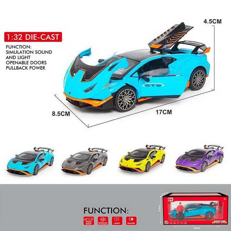 Машинка K 3-27 A (48) 4 кольори, масштаб 1:32, металопластик, звук, світло, відкриваються двері, в коробці, ВИДАЄТЬСЯ ТІЛЬКИ МІКС ВИДІВ