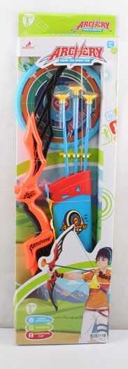 Лук 3675 (48/2) довжина 65 см, футляр для стріл, мішень, 3 стріли з присосками, в коробці