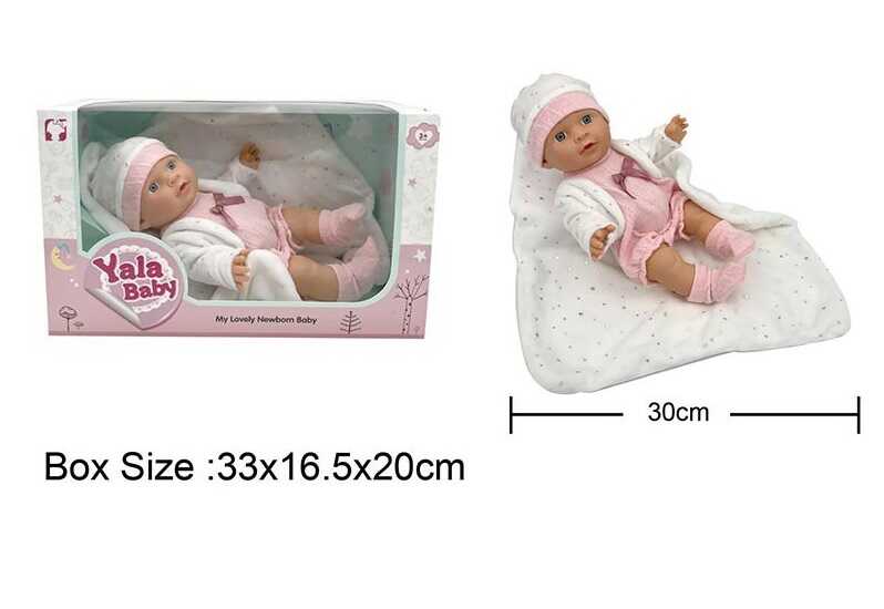 Пупс YL 2430 C-D (24) гумовий, висота 30 см, пелюшка, знімний одяг, в коробці