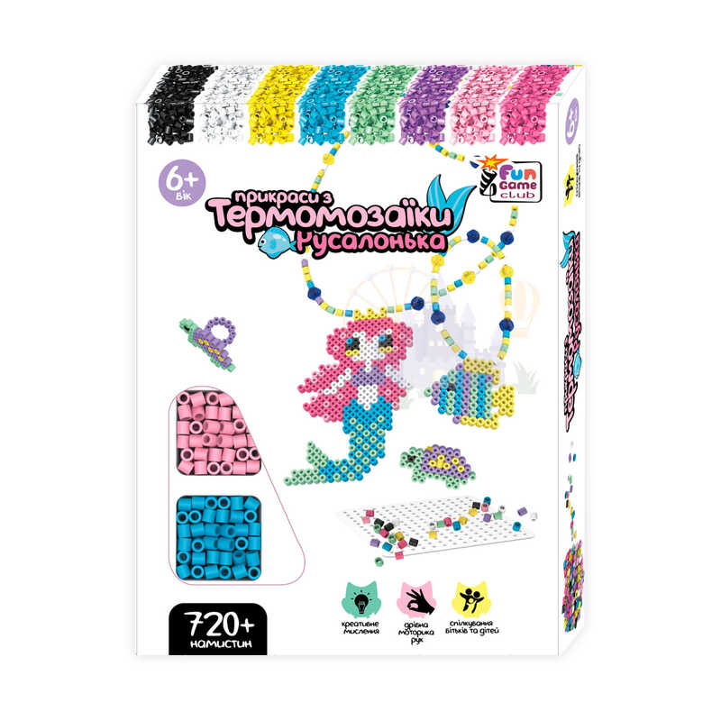 гр Термомозаїка 61202 (72) "4FUN Game Club", “Русалонька”, 720+ намистин, в коробці