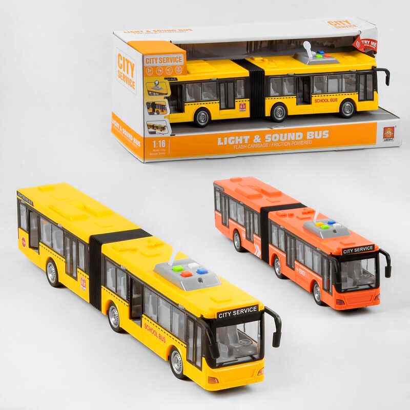 Автобус WY 913 AB (18) 2 кольори, світло, звук, інерція, в коробці