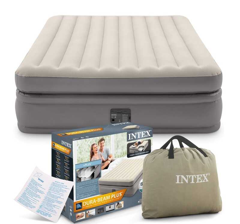 Intex Велюр матрац 64164 NP (1) розмір 152х203х51 см, вбудований електронасос 220V, двоспальний