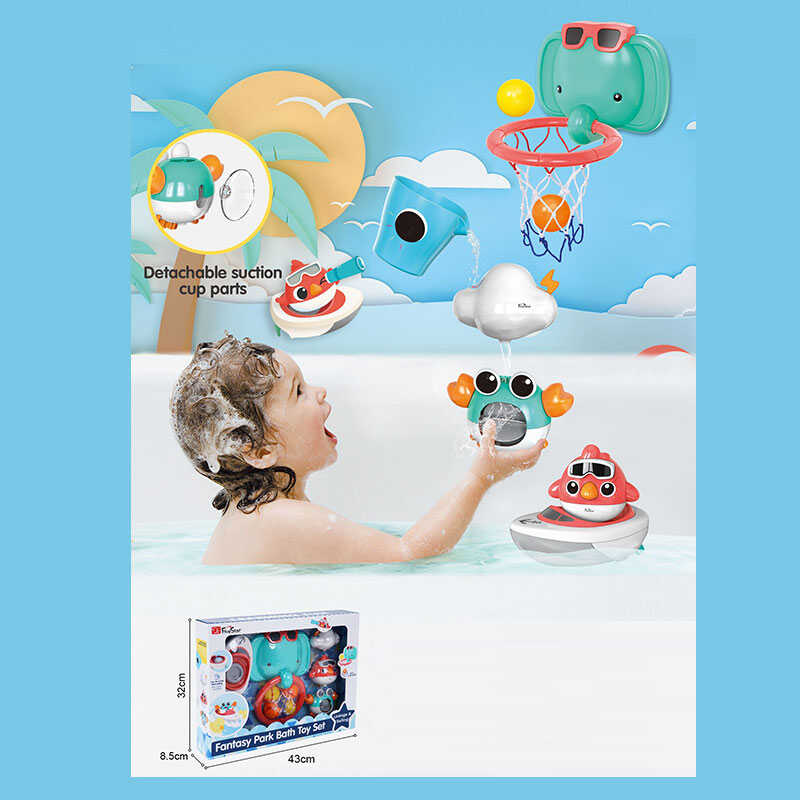 Гра для ванни 35596 (12/2) присоски, кухлик, баскетбольне кільце, м’ячики, в коробці